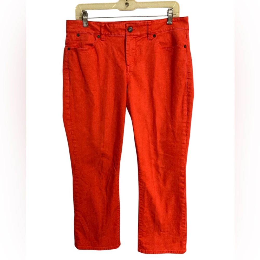 Talbots Signature crop flare orange jeans Size 10/30